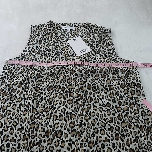 New With Tags! DR2 by Daniel Rainn Small Leopard Flowy Blouse - Picture 6 of 7